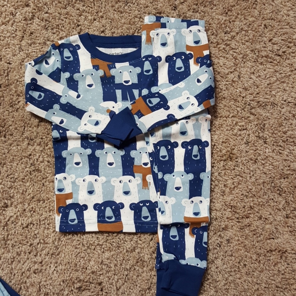 Carter's NWT boy bear 4 piece pajamas - Picture 3 of 6